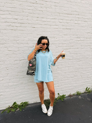 tennis court two piece set - blue