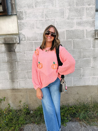 pink pumpkin sweater