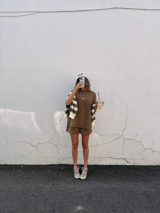 tennis court two piece set - cocoa