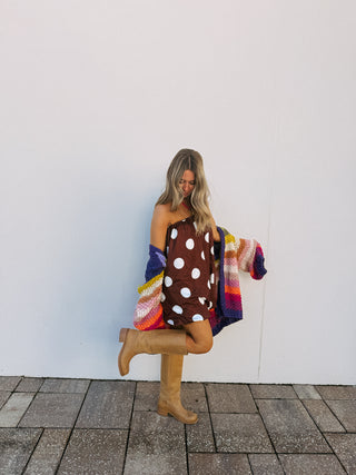 polka dot bubble dress - brown