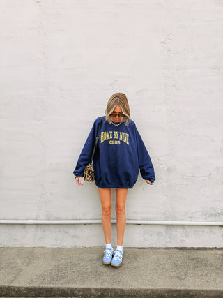 ETTA OG | home by nine club sweatshirt - navy / yellow
