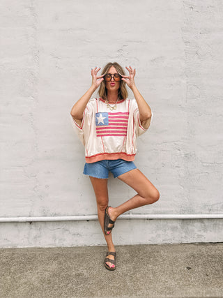 american flag patchwork top