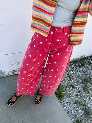 cherry coke polka dot jeans
