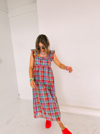 good directions plaid midi dress