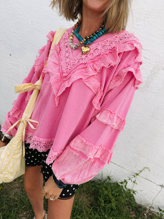 love story ruffle top
