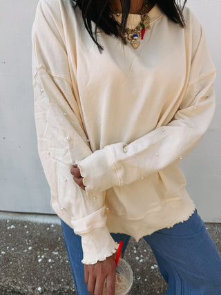 wake up pearl sweatshirt - ivory