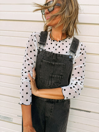 polka dot mesh top