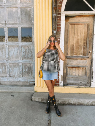 girl next door gingham top