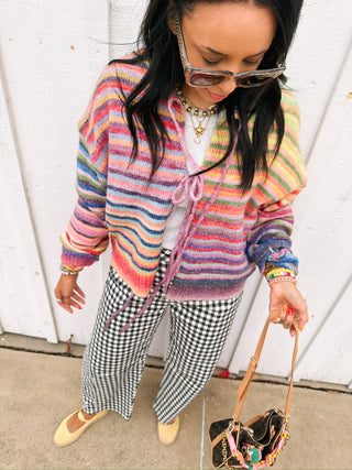rainbowland front tie cardigan