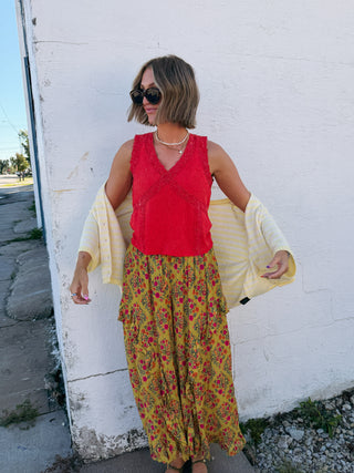 green tea floral pants