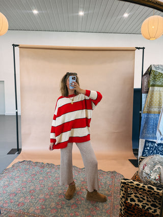 oversized bold stripe sweater