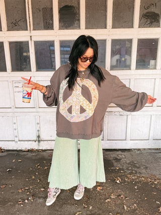 peace of mind sweatshirt - charcoal