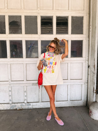 ETTA OG | good things take time graphic tee - ivory