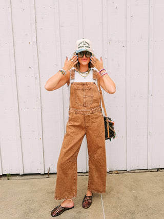 odessa washed overalls - brown