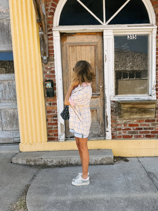 sweet life oversized plaid top