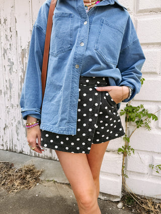 party girl polka dot skort
