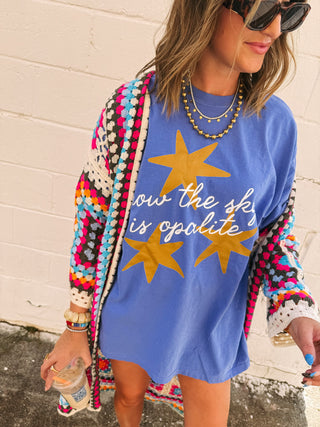 ETTA OG | the sky is opalite graphic tee - blue