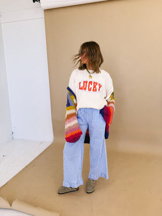 ETTA OG | star studded lucky graphic tee - ivory / red