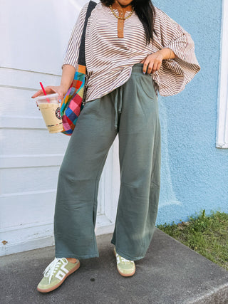sidewalk barrel leg sweatpants - green