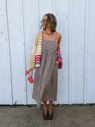 great plains gingham midi dress