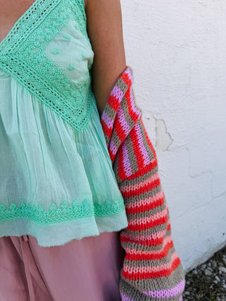 rosalia lace tank top - mint
