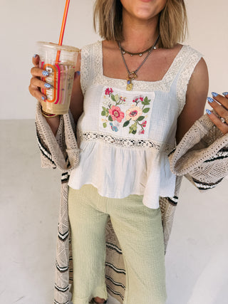 dahlia embroidered top