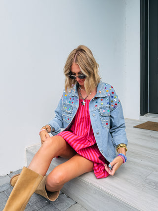 DAVI & DANI | bejeweled denim jacket