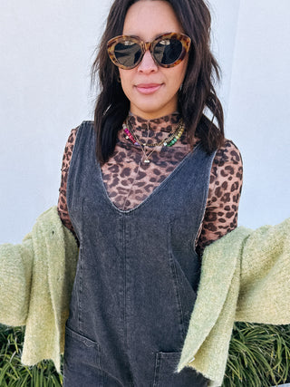 leopard mesh top