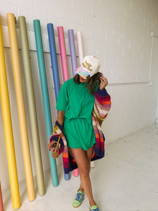 ETTA OG | lucky girls club trucker hat - patchwork