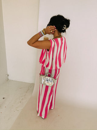 bubblegum stripe two piece set
