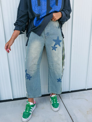 all star plaid jeans