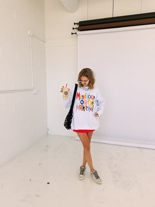 ETTA OG | mind your own motherhood sweatshirt - ash