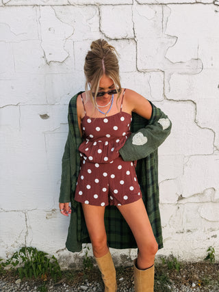 picture day polka dot shorts - brown