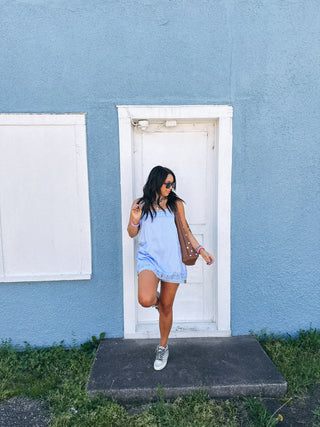 teenage dream lace tank top - blue