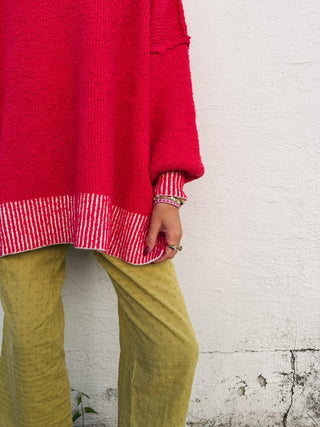 oversized cranberry slouchy sweater
