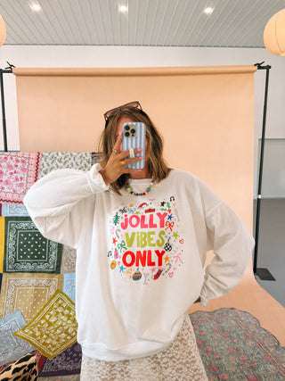 ETTA OG | jolly vibes only sweatshirt - white