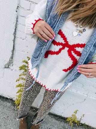 quilted bow vest