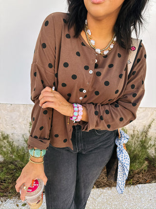 brown eyed girl button top