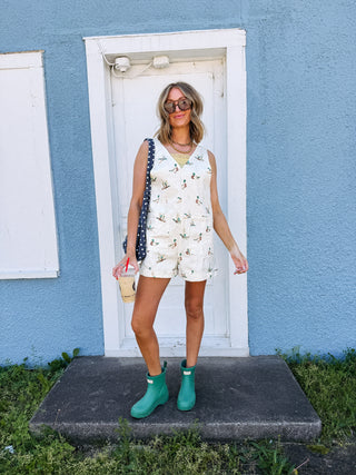 lucky duck shorty overalls