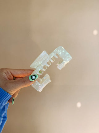 trucker hat hair clip - opal