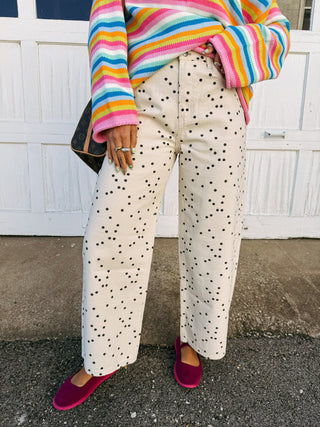 scatter brain polka dot barrel jeans