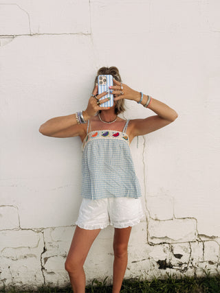 fresh fruit gingham top
