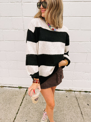black widow striped sweater