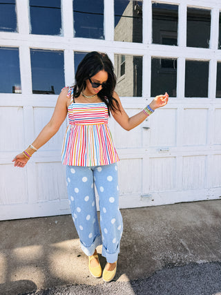calypso polka dot jeans