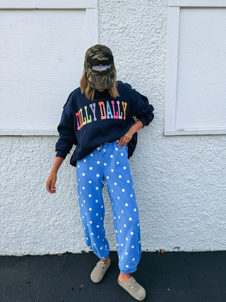 dilly dally mock neck - navy