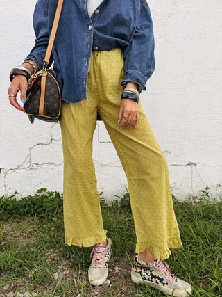 patty cake polka dot pants - green