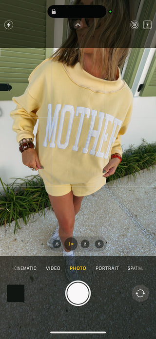 ETTA OG | mother mock neck sweatshirt - butter yellow