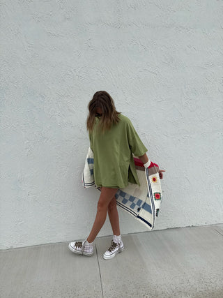 tennis court two piece set - green