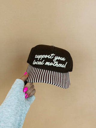 ETTA OG | support your local mothers trucker hat - brown / stripe