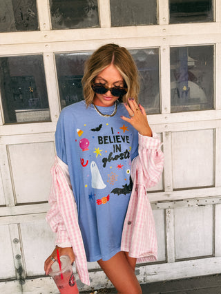 ETTA OG | i believe in ghosts graphic tee - denim